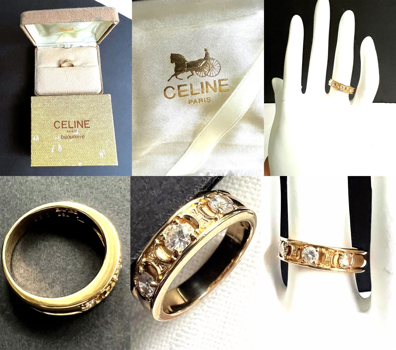 CELINE セリーヌ マカダム トリオンフ ダイヤモンド リング K18YG 750
