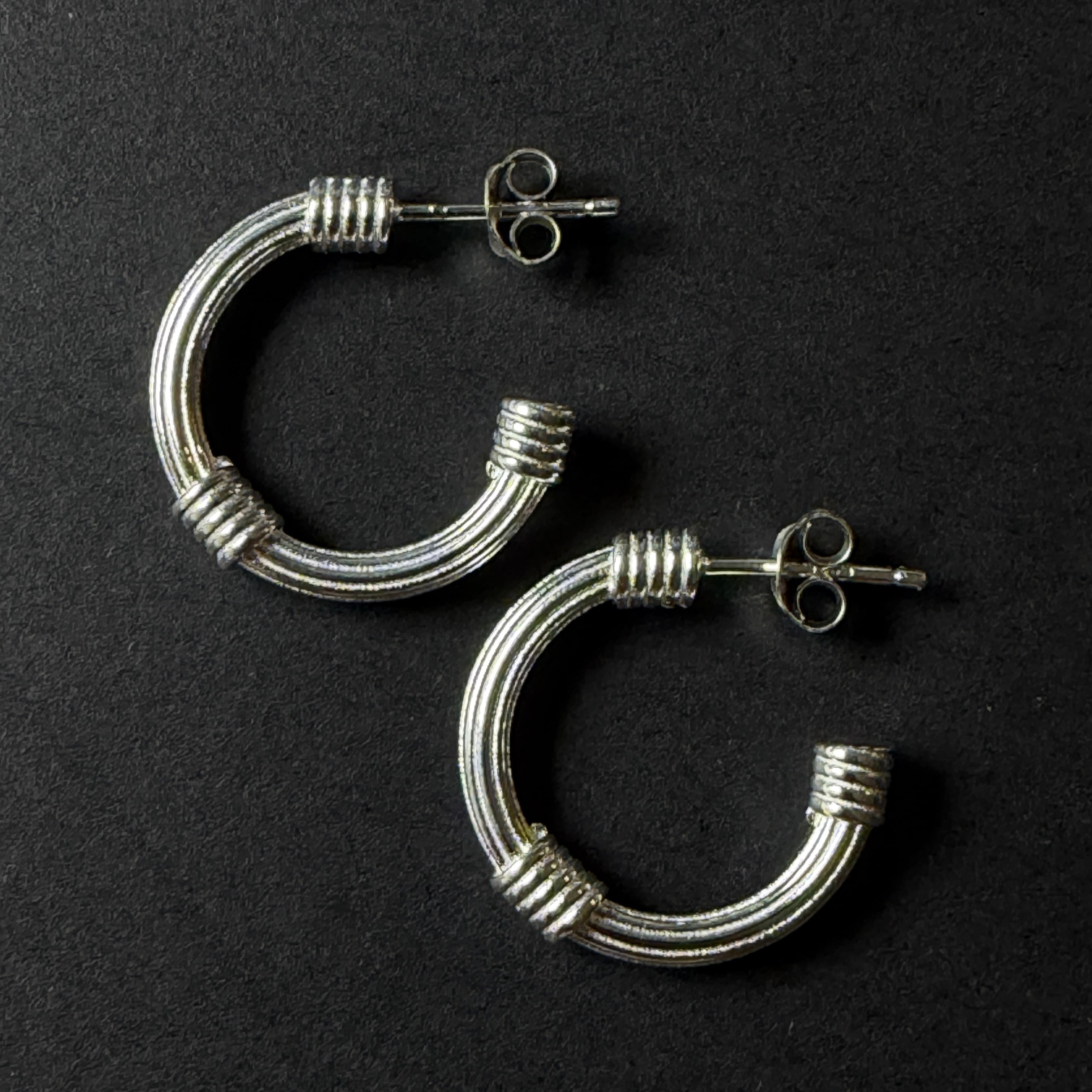 シルバー925 silver シンプルフラットフープピアス/軽研磨仕上げ シルバー925 silver シンプルフラットフープピアス/軽研磨仕上げ