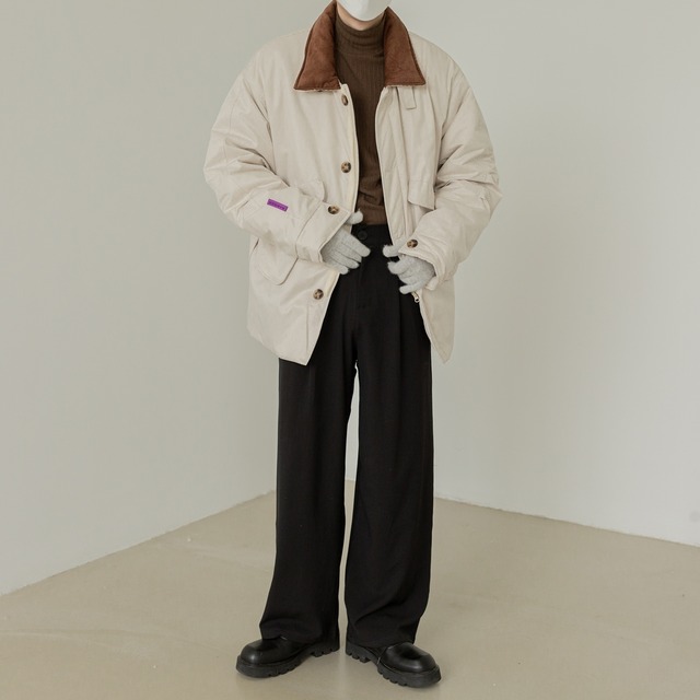 Wool stand lapel jacket   b-639