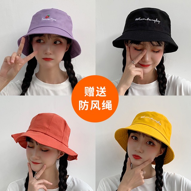 野生のeseかわいいinsネット赤いカバー顔漁師帽子薄い日焼け止め帽子潮の帽子女性夏バージョン ブラック・アイド・ピーズ71589803725