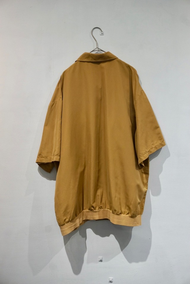 polyester s/s zip shirt