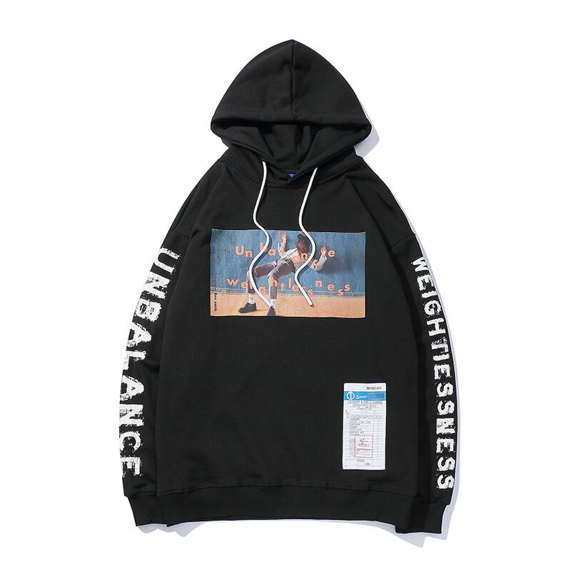 Road、Ancient、Autumn Trend、ese Creative Pattern Letter Print Hoodie Loose Sports Hoodie-Alibaba オータム 秋物 hip6-161191632589537