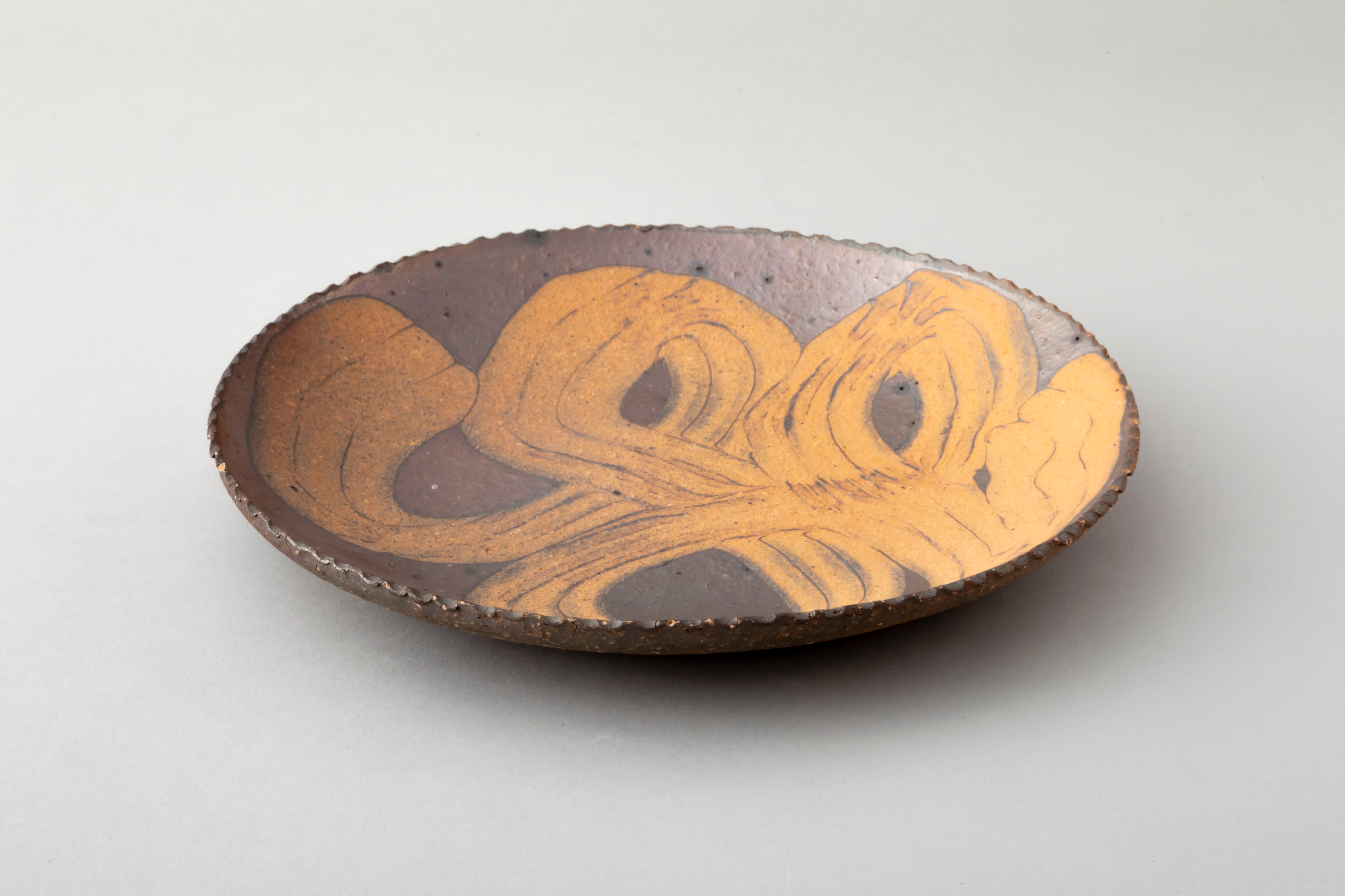 十場天伸 耐熱 長角鉢 つくも窯 民藝 スリップウェア 十場