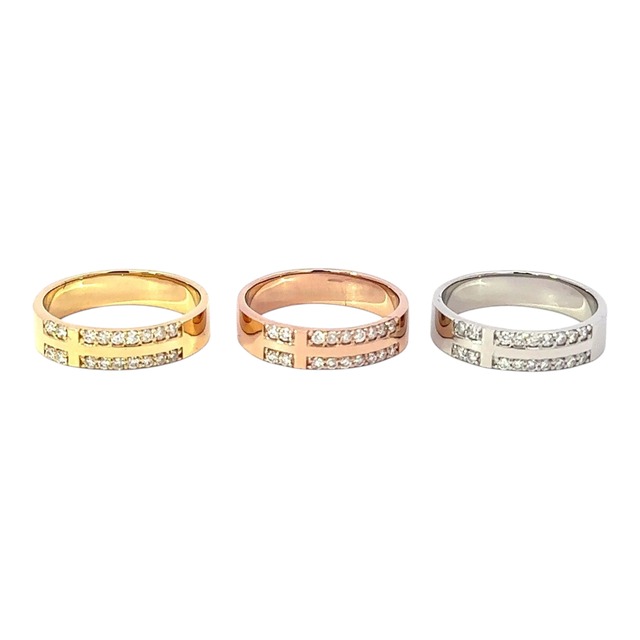 PT900/K18YG/PG 0.2ct ﾀﾞｲﾔ ﾘﾝｸﾞ