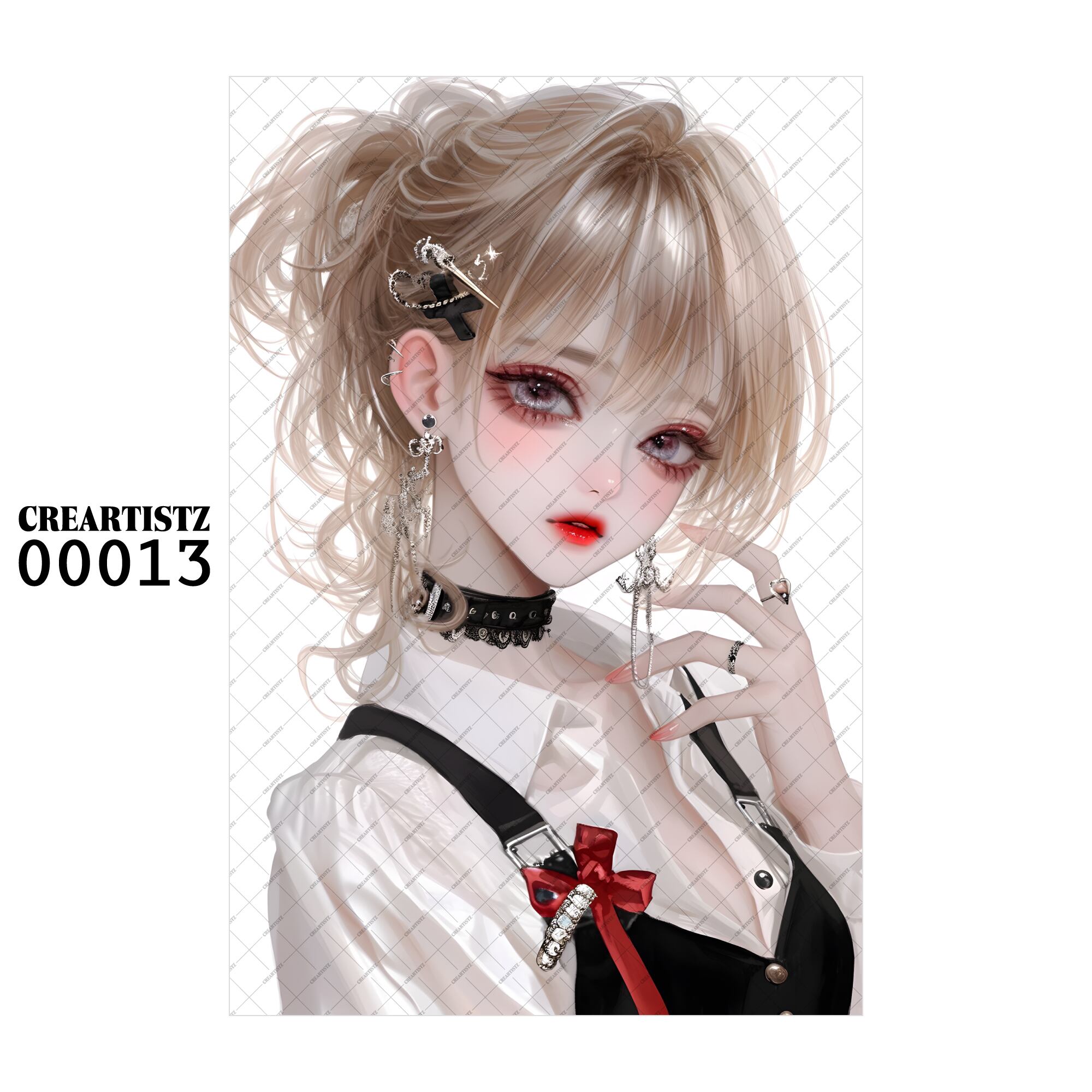 00013 ガール キュート オリジナル ペーパー/ステッカー 4枚セット CREARTISTZ