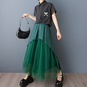 チュール ボタンディテール スカート 00171