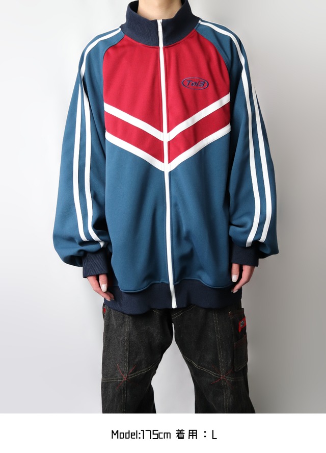 Track jacket(トラックジャケット)【Red×Navy blue】