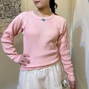 garment dye thermal pink& blue rose