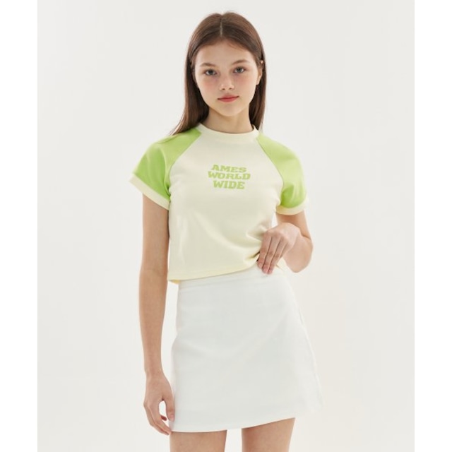 [Ames] COLORED RINGER CROP T-SHIRTS _LG 正規品 韓国ブランド 韓国通販 韓国代行 韓国ファッション Tシャツ
