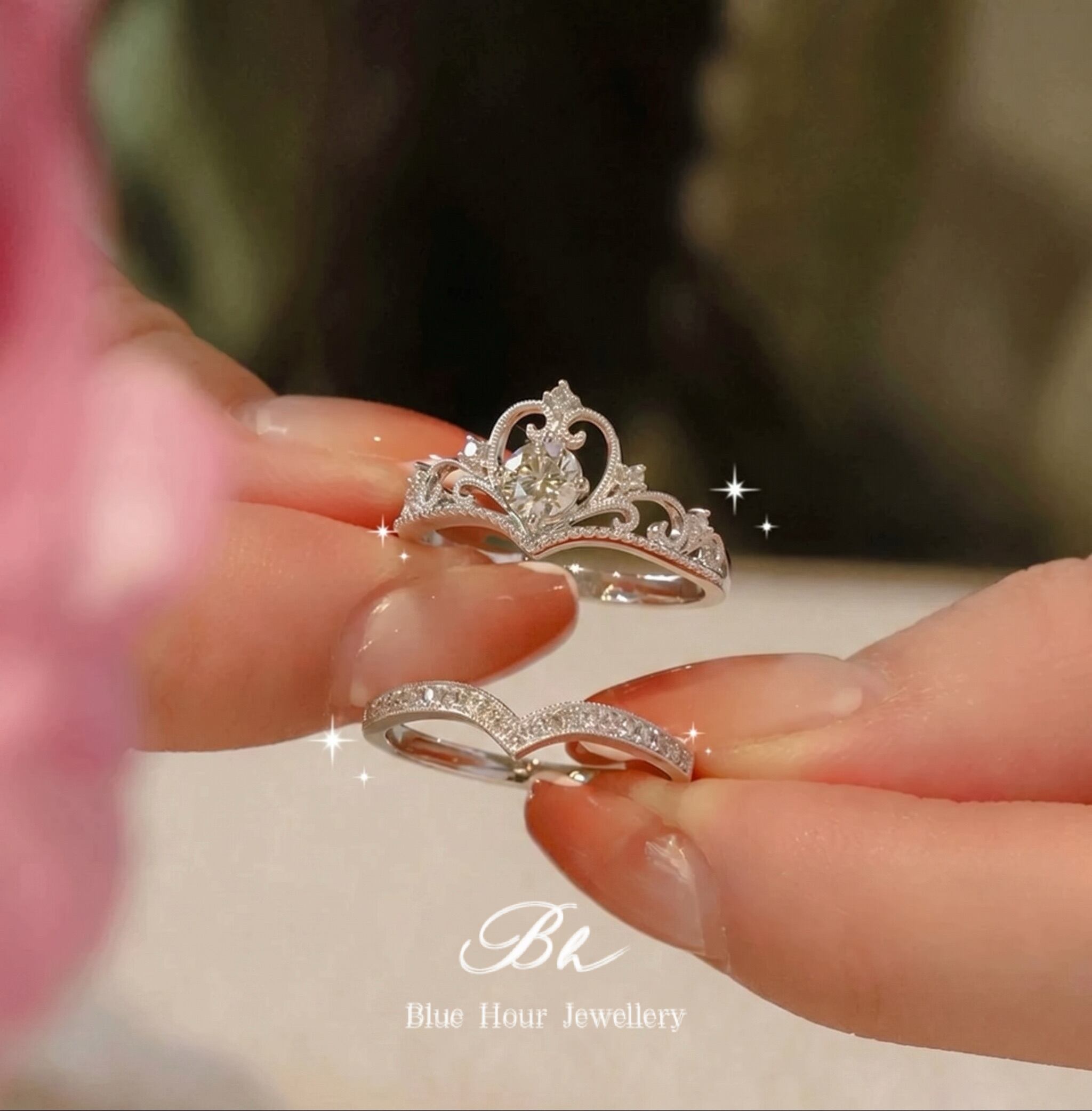 ローズ モアサナイト フラワー キラキラ 0.5ct 花 ゴージャス