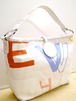 レア★GIVENCHY ジバンシィ ロゴプリント キャンバスｘレザー ワンショルダー トート バッグ 白★ 春夏コーデにピッタリの爽やかアイテム♪