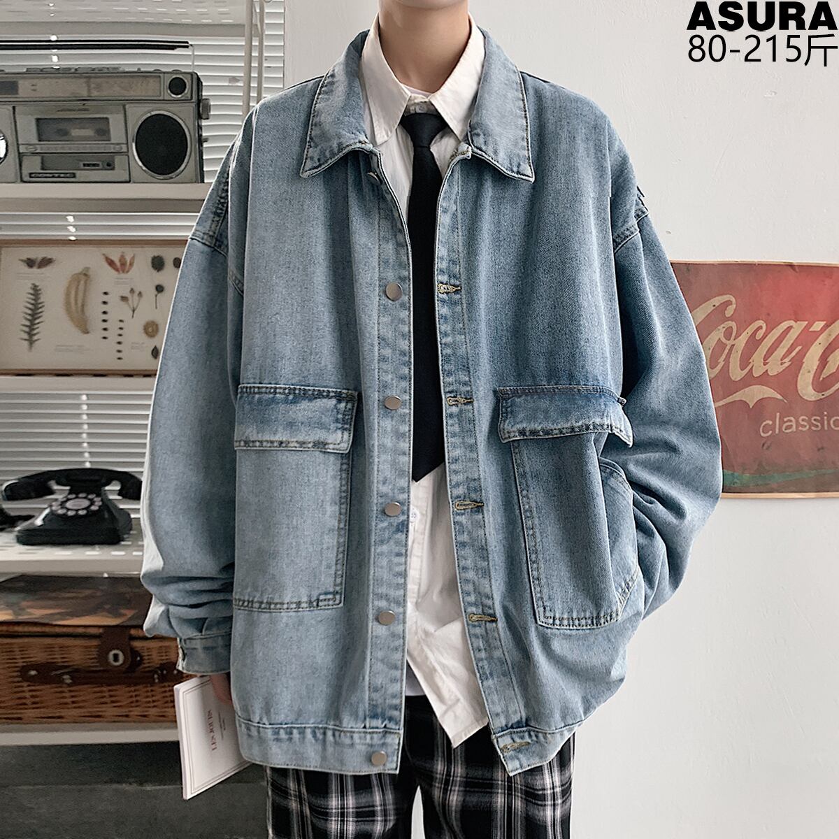 ポケットジャケット ルーズスプリングオータムカジュアル 大きめサイズ 春物 秋物 ASURAプラスサイズメンズ10709912054