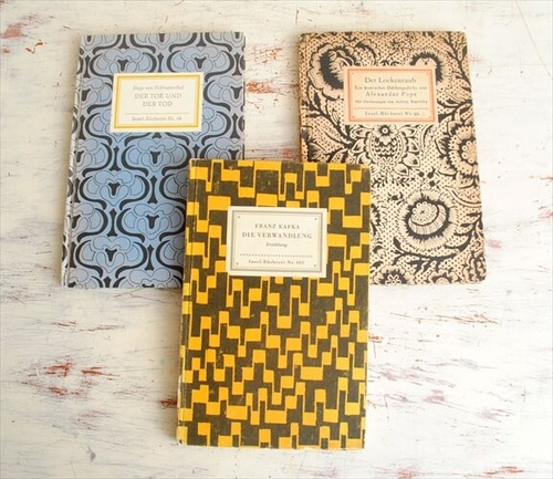 訳あり ドイツ インゼル文庫 3冊セット Insel アンティークブック 洋書 古書 ディスプレイ 撮影小物 什器 ib0420