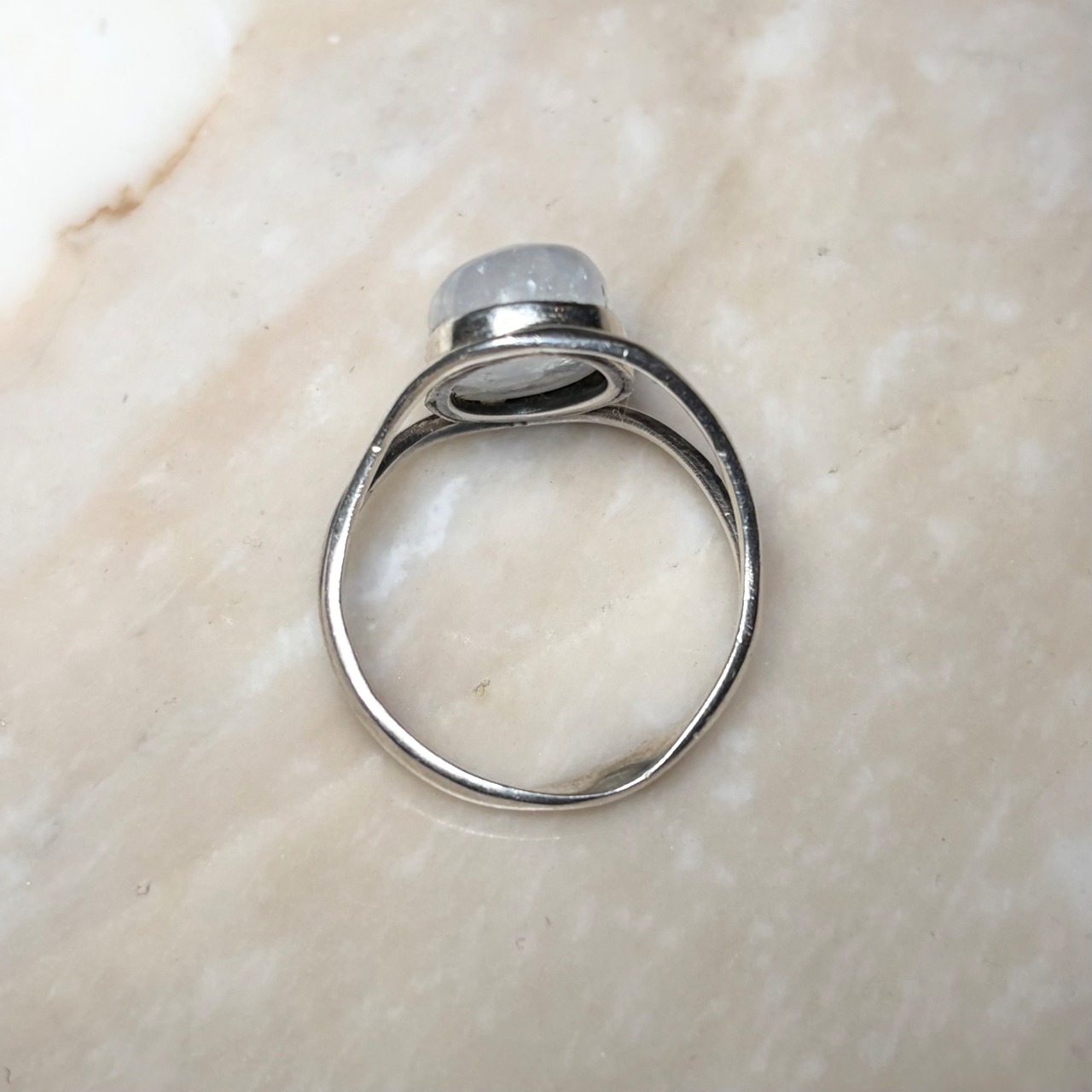 vintage silver rainbow moonstone ring