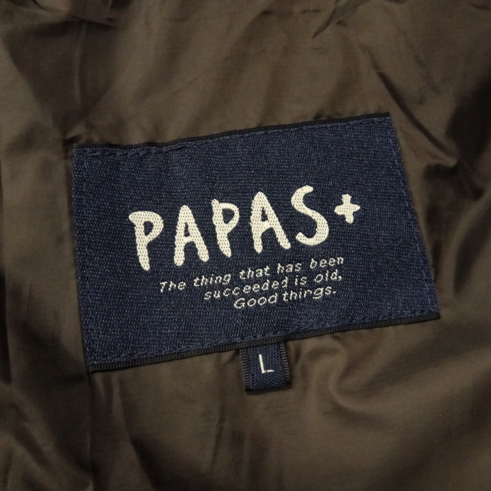 Papas+ パパスプラス ダウンジャケット ワッペン 高級ライン Papas+ パパスプラス ダウンジャケット ワッペン 高級ライン