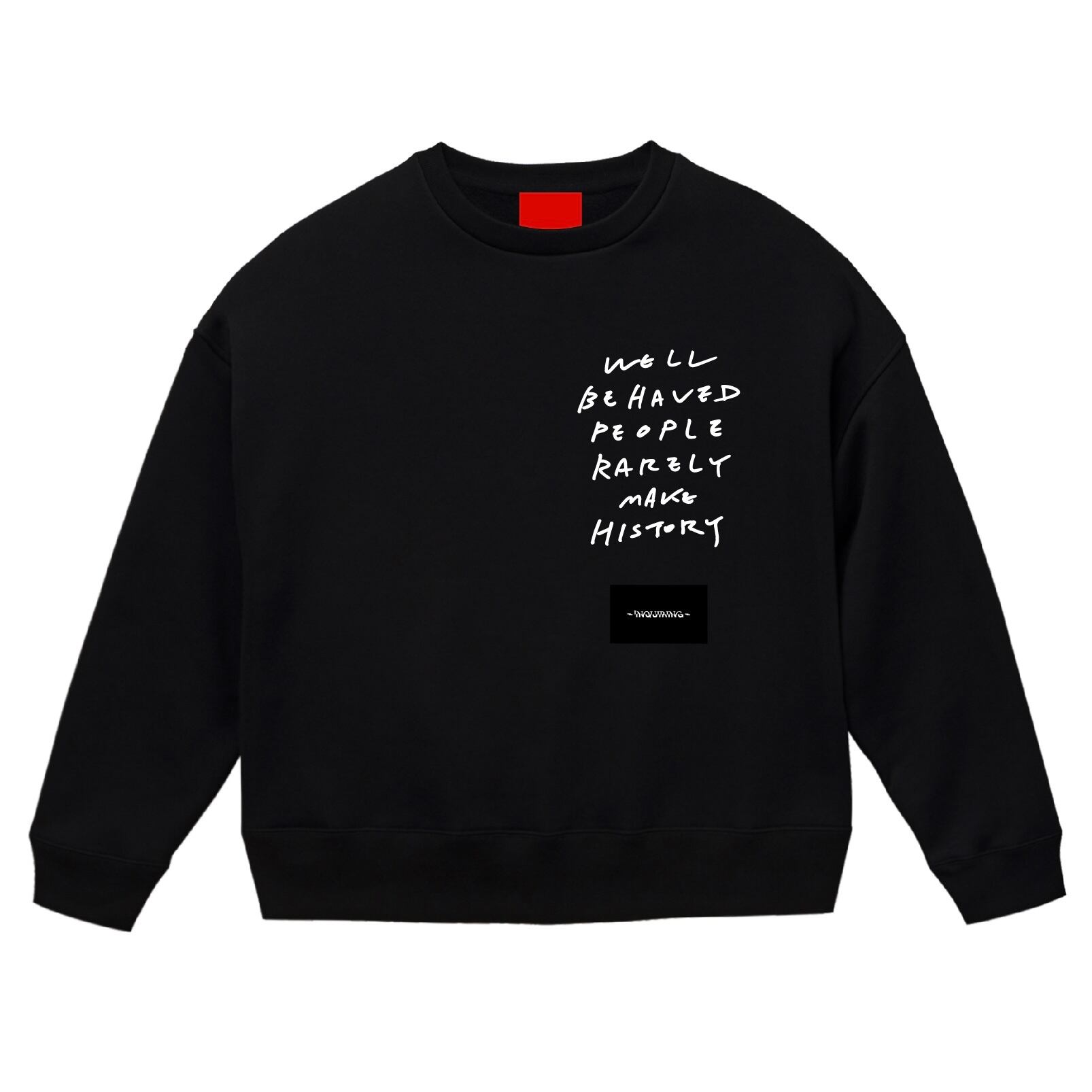 OVER SILHOUETTE SWEAT CREW NECK BLACK