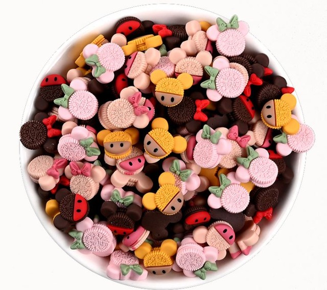 60個 チョコレートクッキー風 キャラクターパーツA389