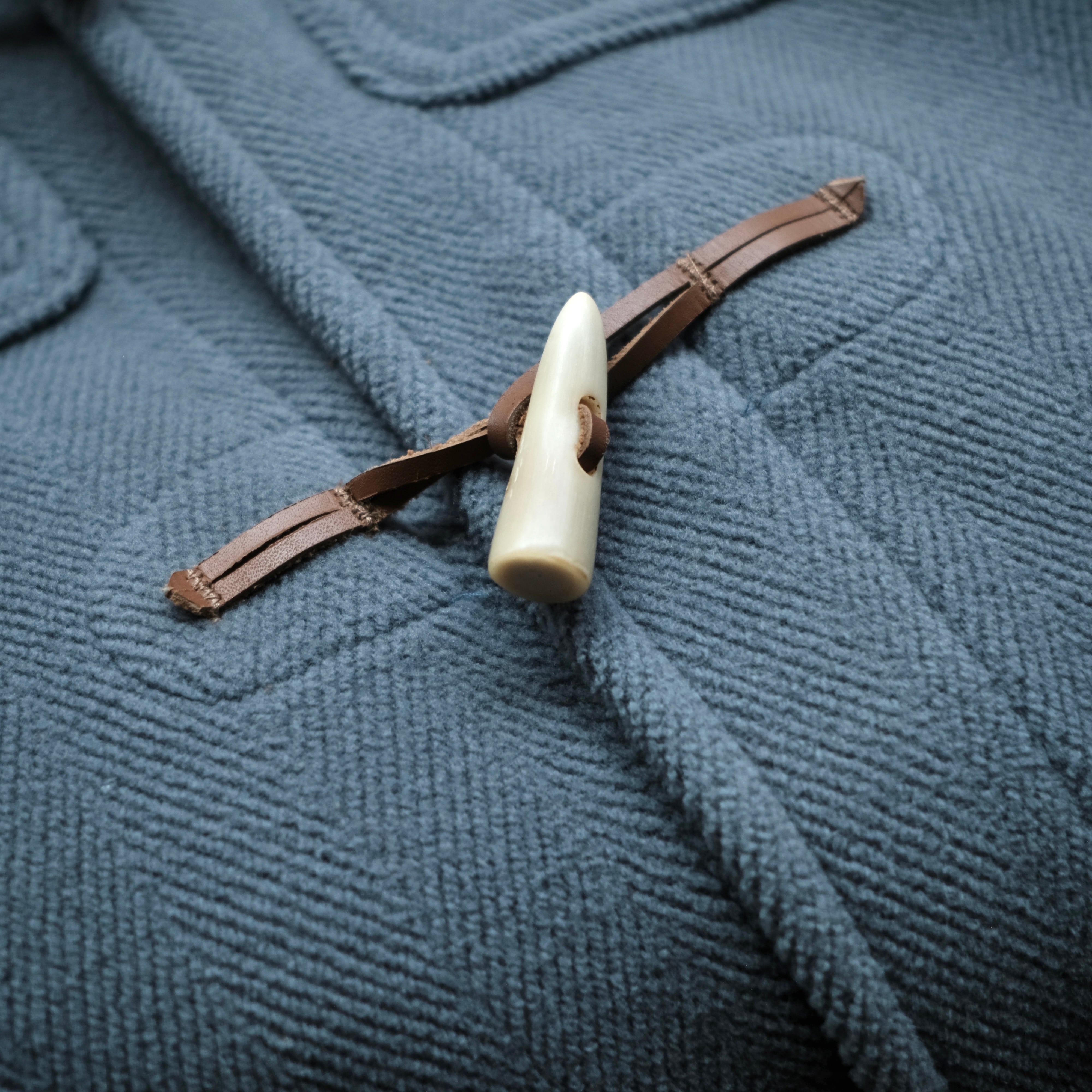 80-90s GLOVERALL KINGSTON HBT DUFFLE COAT BIG SIZE / BLUE GRAY