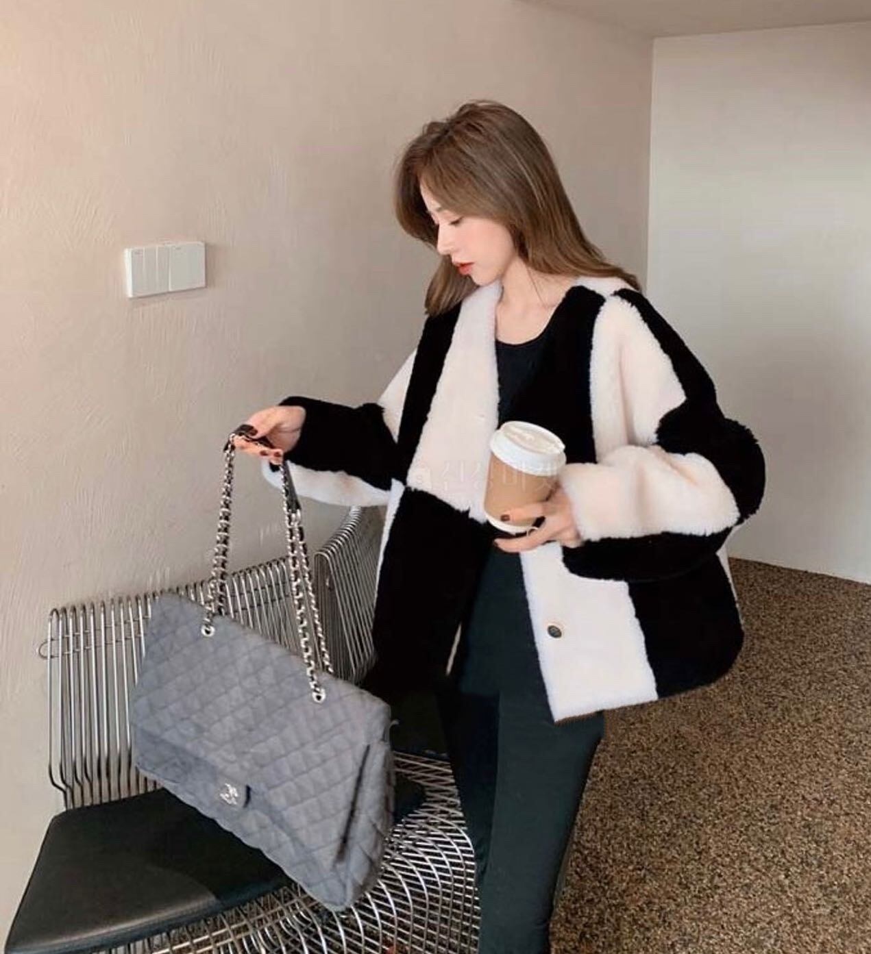 チェッカーデザインエコファージャケット