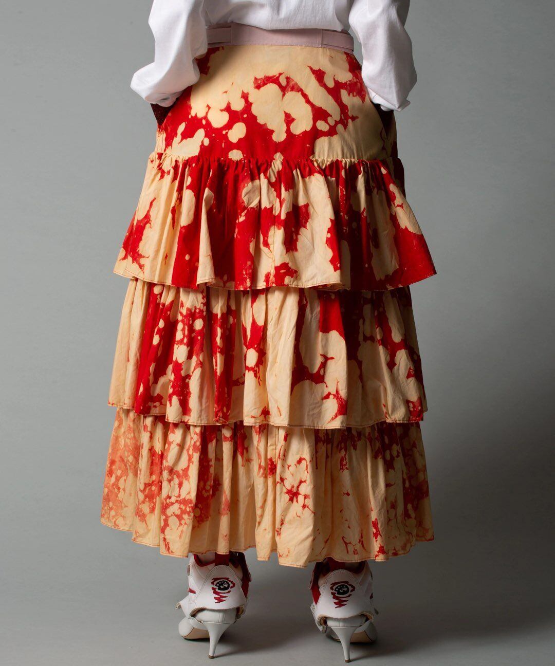 NON TOKYO BLEACH TIERED SKIRT (RED) NON-22S-0314 | IAAAM ONLINE STORE