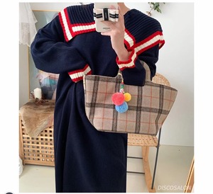 ビッグカラーニットワンピ　AJ1079-8055