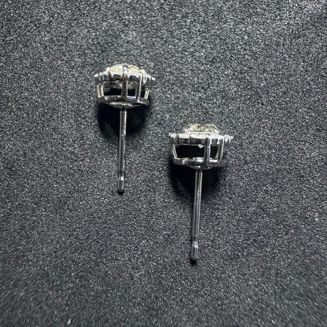 Pt900 0.623ct ダイヤモンド ヘイロー(取り巻き) ピアス | カオキ