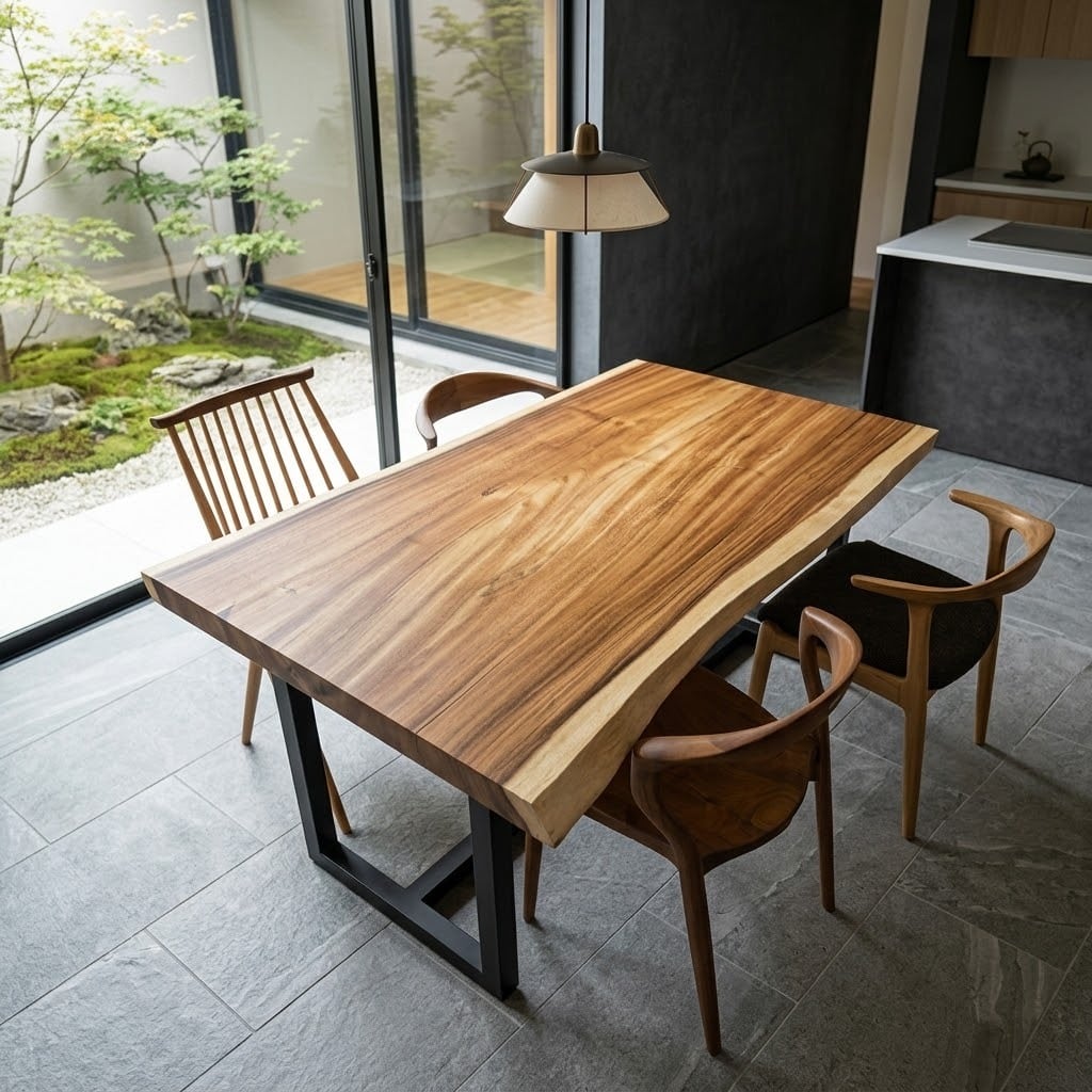 最終価格　モンキーポッド　一枚板　ダイニング　テーブル　ウォールナット モンキーポッド ダイニングテーブル | 千年家具 - 一枚板 テーブル専門店