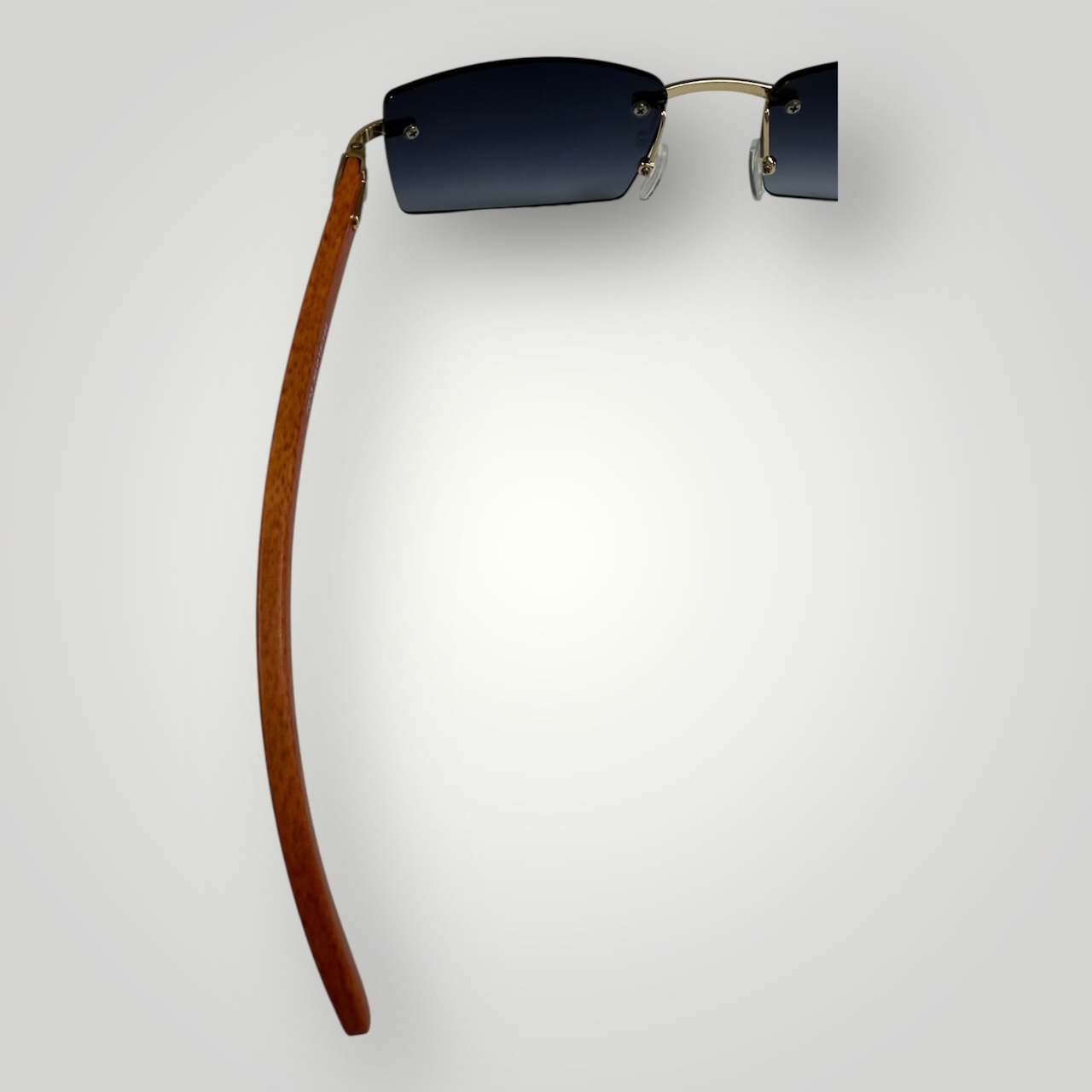 Wood Rimless Sunglasses - Wood / Black(55)