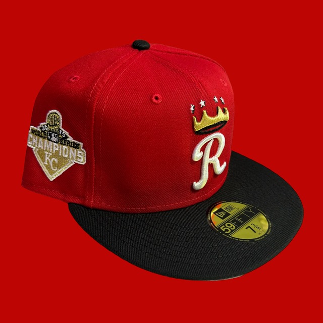 Kansas City Royals 2015 World Series Champions New Era 59Fifty Fitted / Red,Black (Gray Brim)