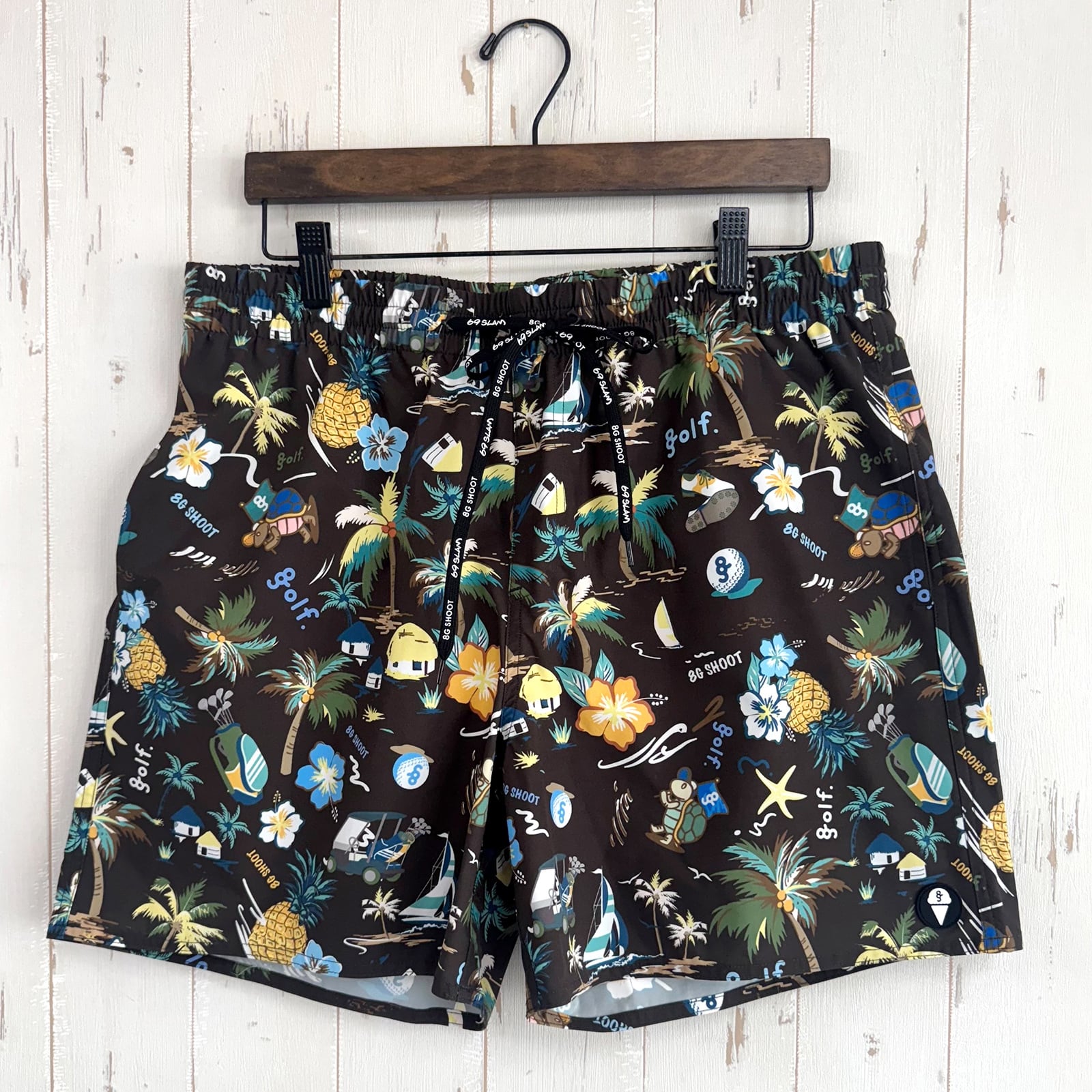 8G SHOOT×69slam ALOHA SHORT PANTS -BROWN-