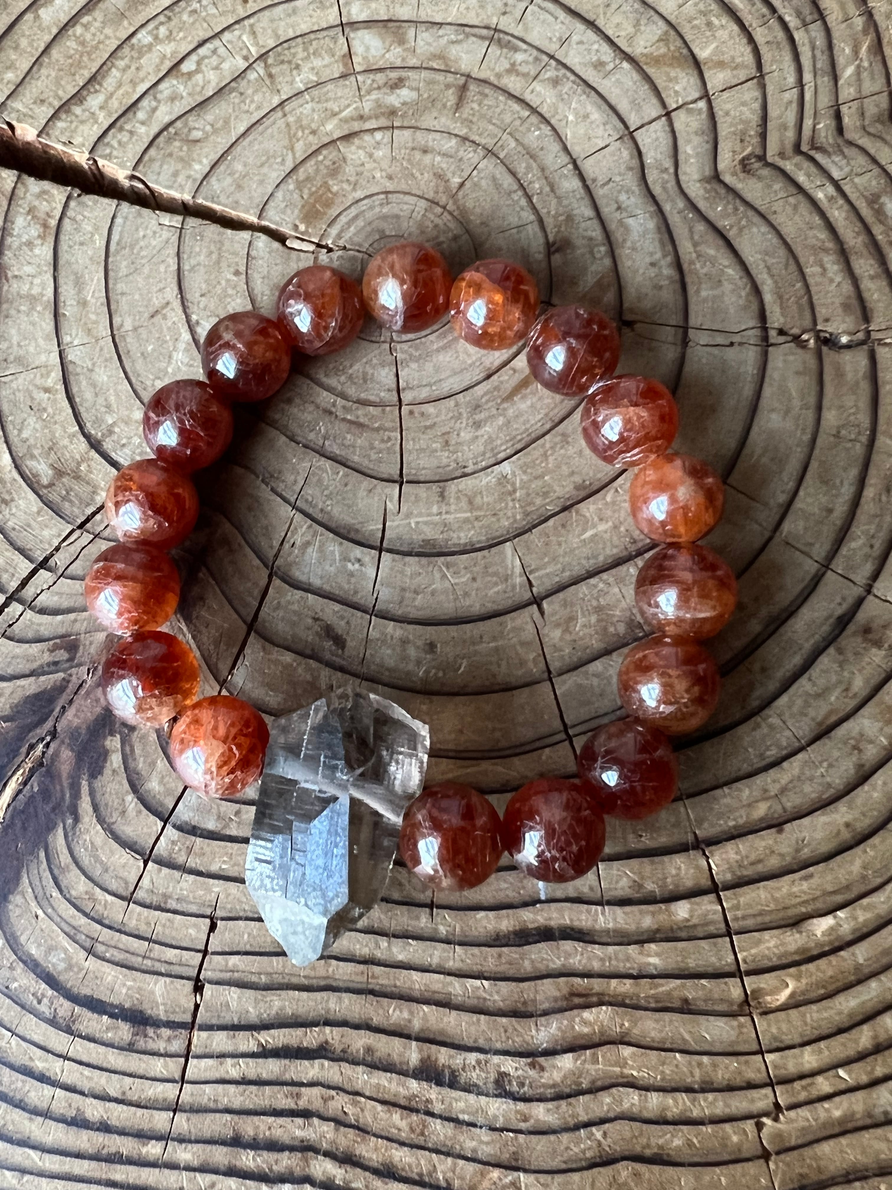 勾玉の底力【レコードキーパー】ガウリシャンカール原石ガーネットブレス 内径15cm