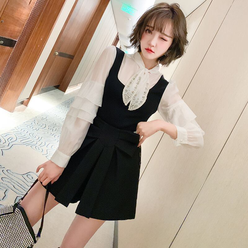 シャツ トップス リボンスプリング 春物 ステッチ MIUCO69564878224