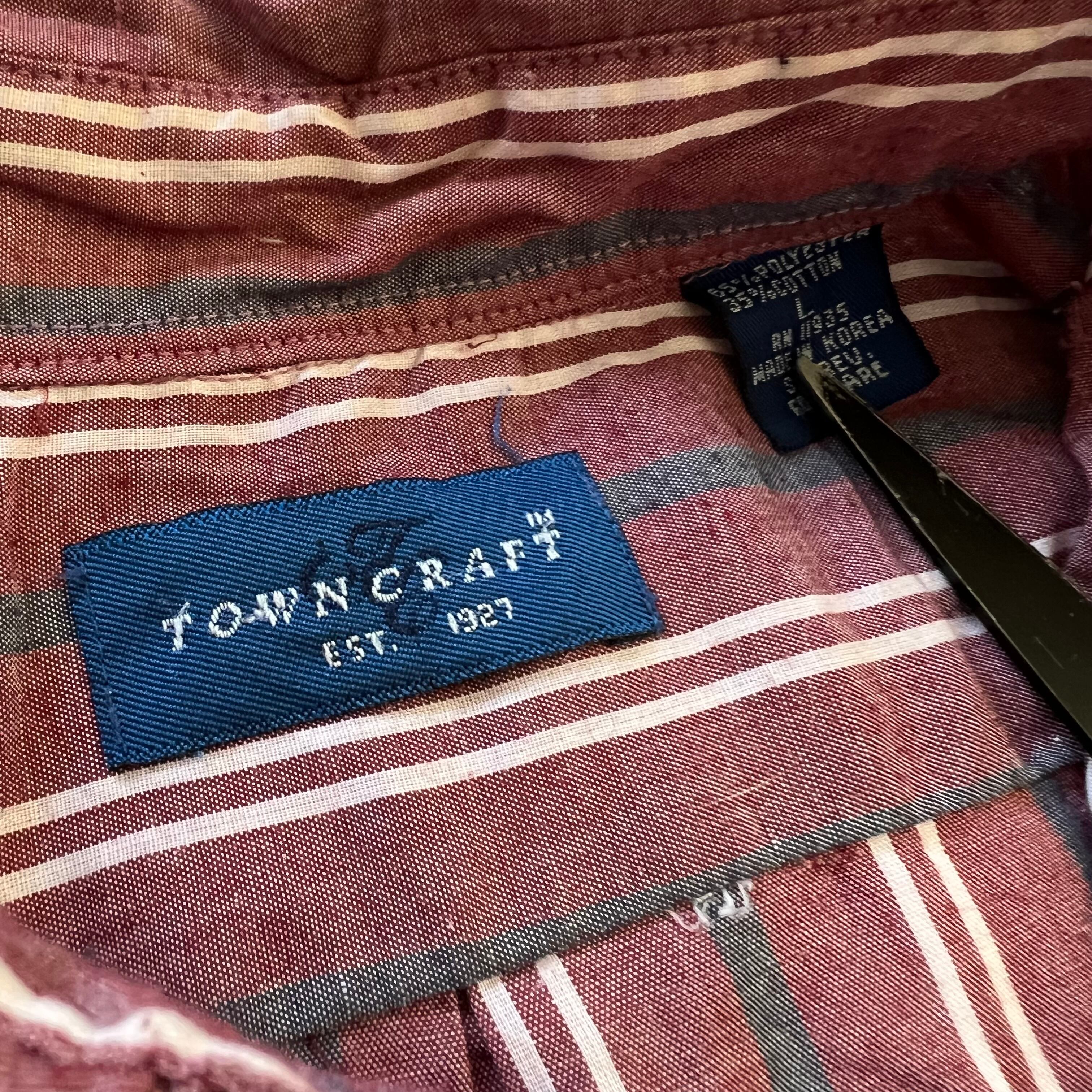 TOWN CRAFT タウンクラフト ストライプ 長袖 シャツ L jc penny | 古着