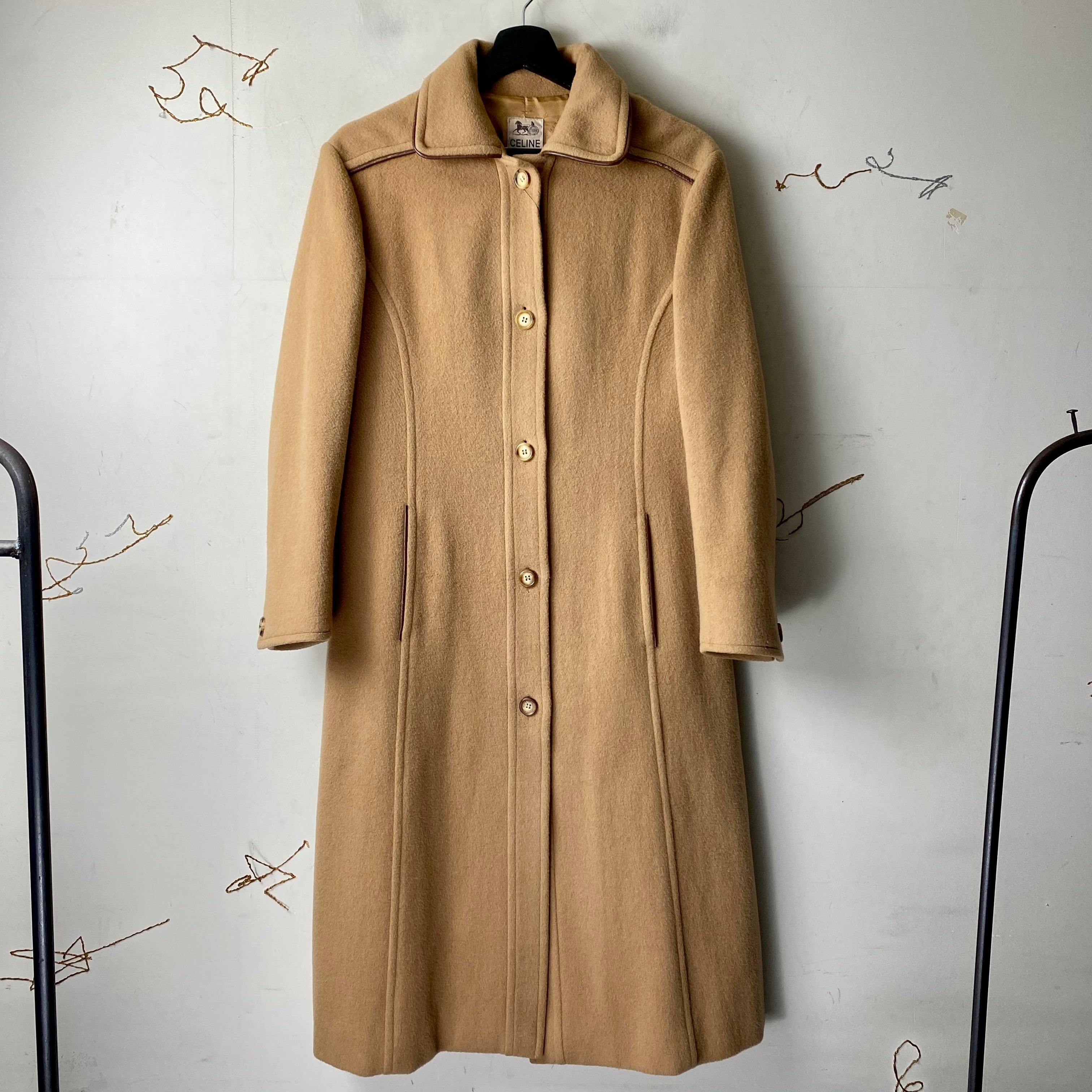 vintage CELINE piping wool long coat | NOIR ONLINE