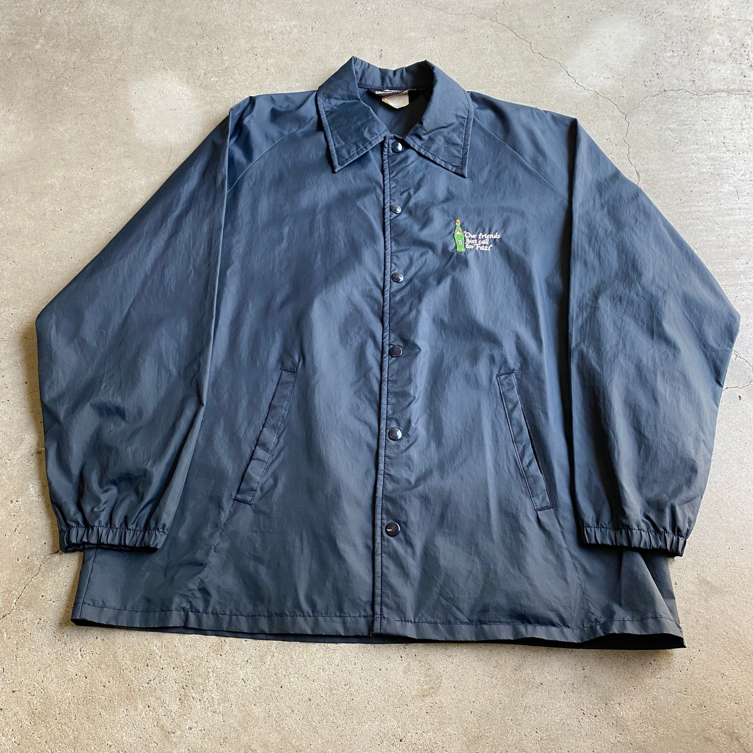 80年代 USA製 SPORTSMASTER 企業ロゴ 刺繍 コーチジャケット メンズL 