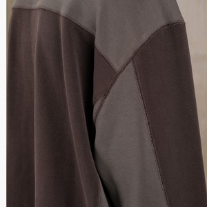 コントラストカラーワッフルロングTシャツ　0812