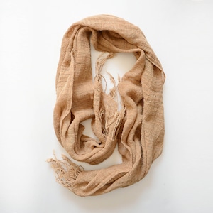 古布 スカーフ 綿麻 ジャパンヴィンテージ ファブリック テキスタイル リメイク素材 | japanese fabric vintage scarf cotton hemp natural color