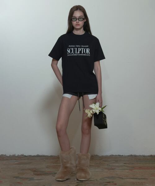 SCULPTOR] Classic Logo Tee Black | もごつ