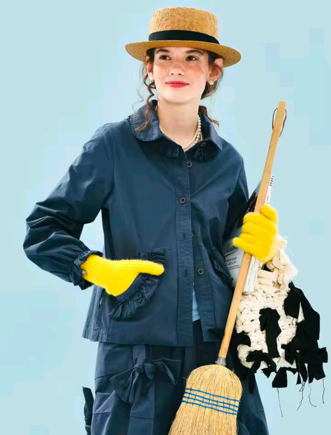 imakokoni ブルーカラーオリジナルフリルデザイントップス 255213