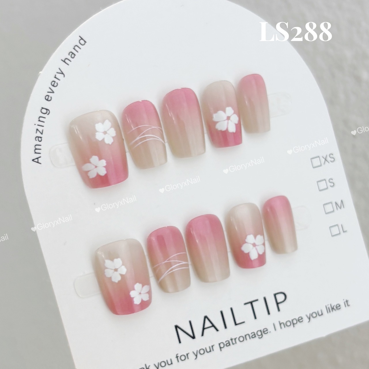 LS288 ネイルチップ サイズXS/S/M