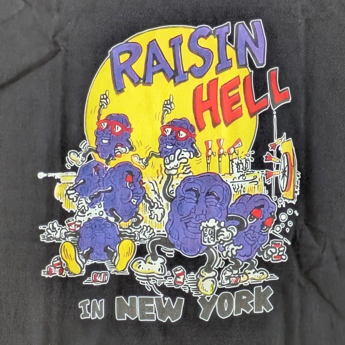 【 California Raisins ( カリフォルニアレーズン )】『 RAISIN HELL in NEW YORK 』Tシャツ〚アメリカン雑貨 アメトイ〛