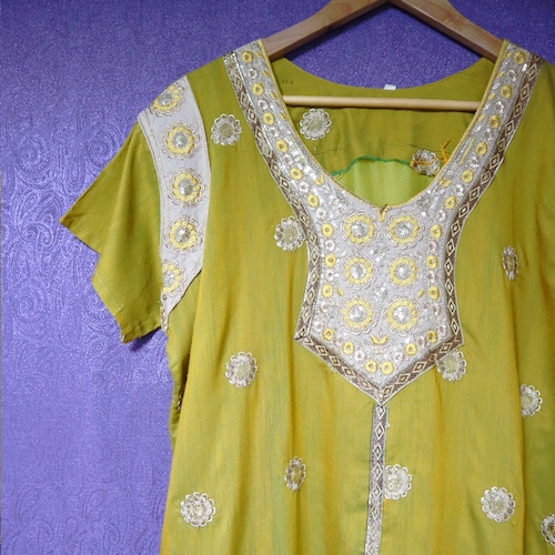 Ethnic mustard yellow onepiece