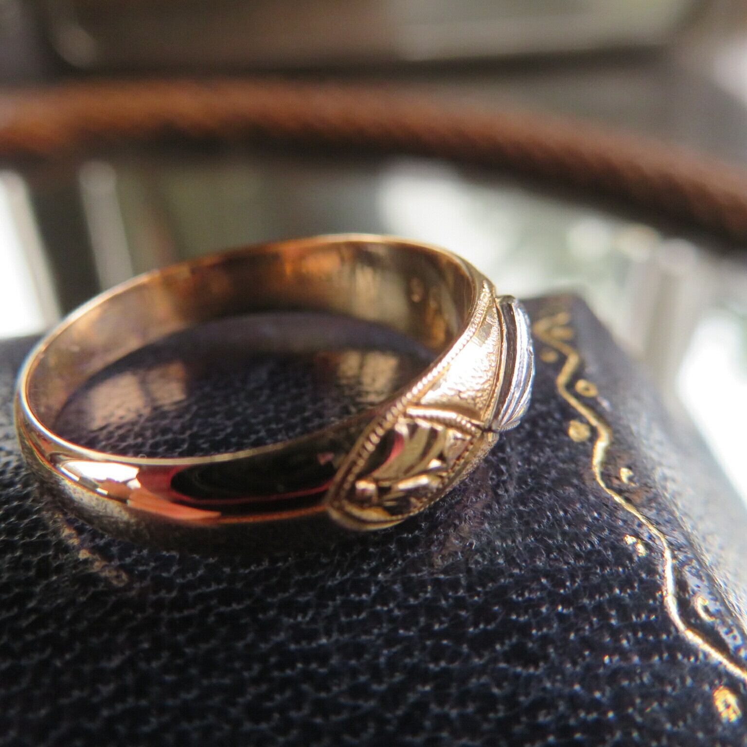 ヴィンテージ K18プラチナコンビ　ダイヤモンドリング