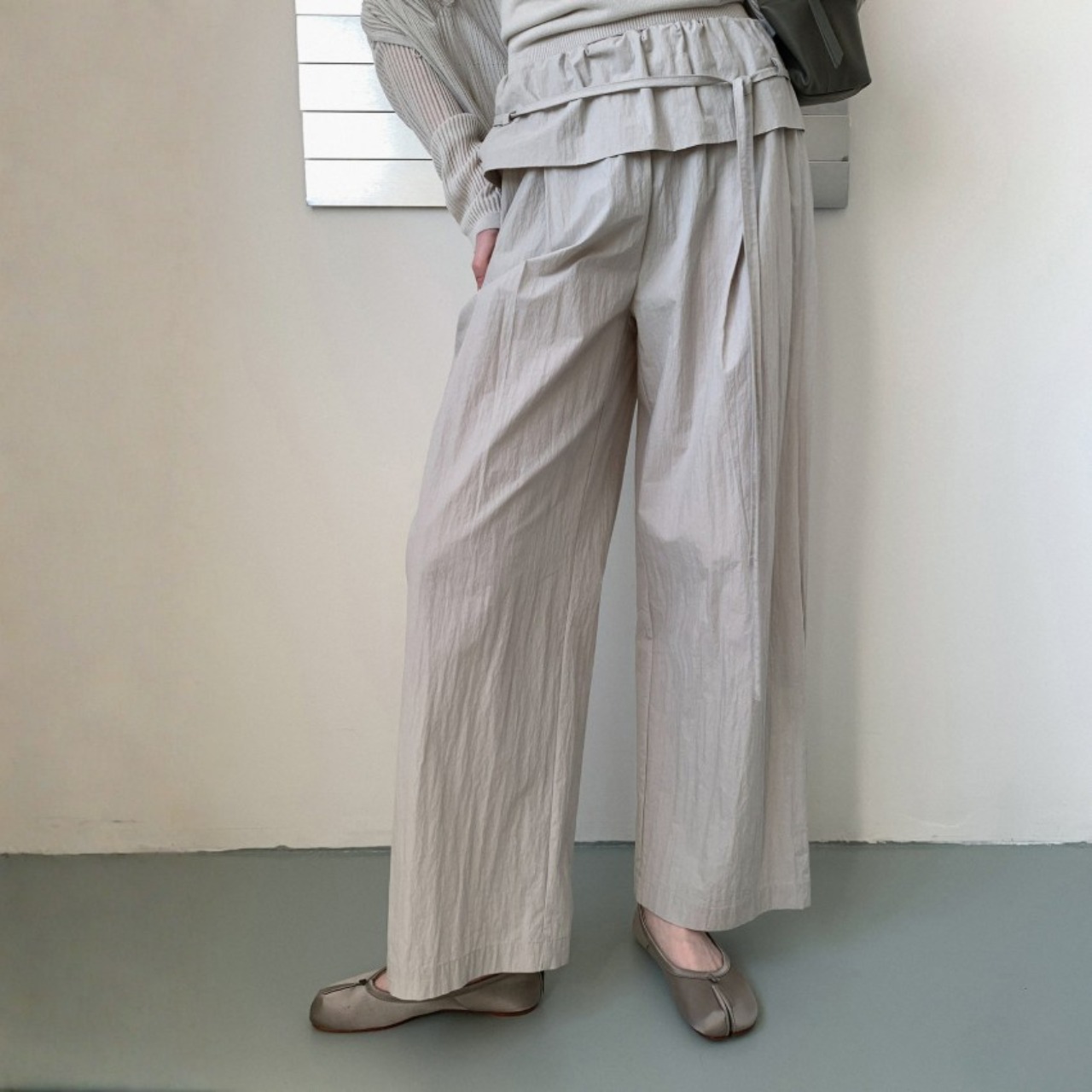 Élan Drawstring Gather Pants F0606