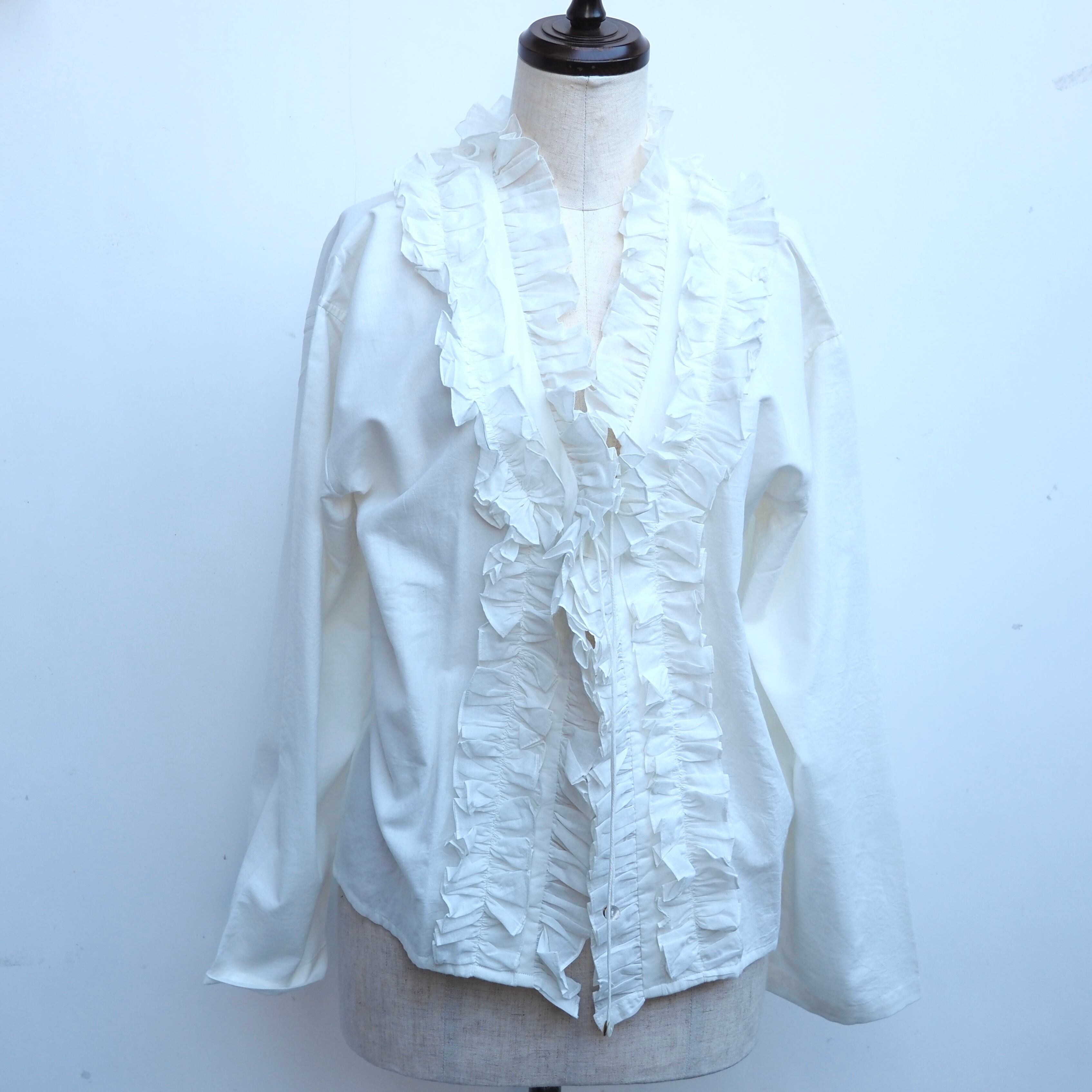 BUNON/Double Frill Cape/フリルケープ(black・ecru)