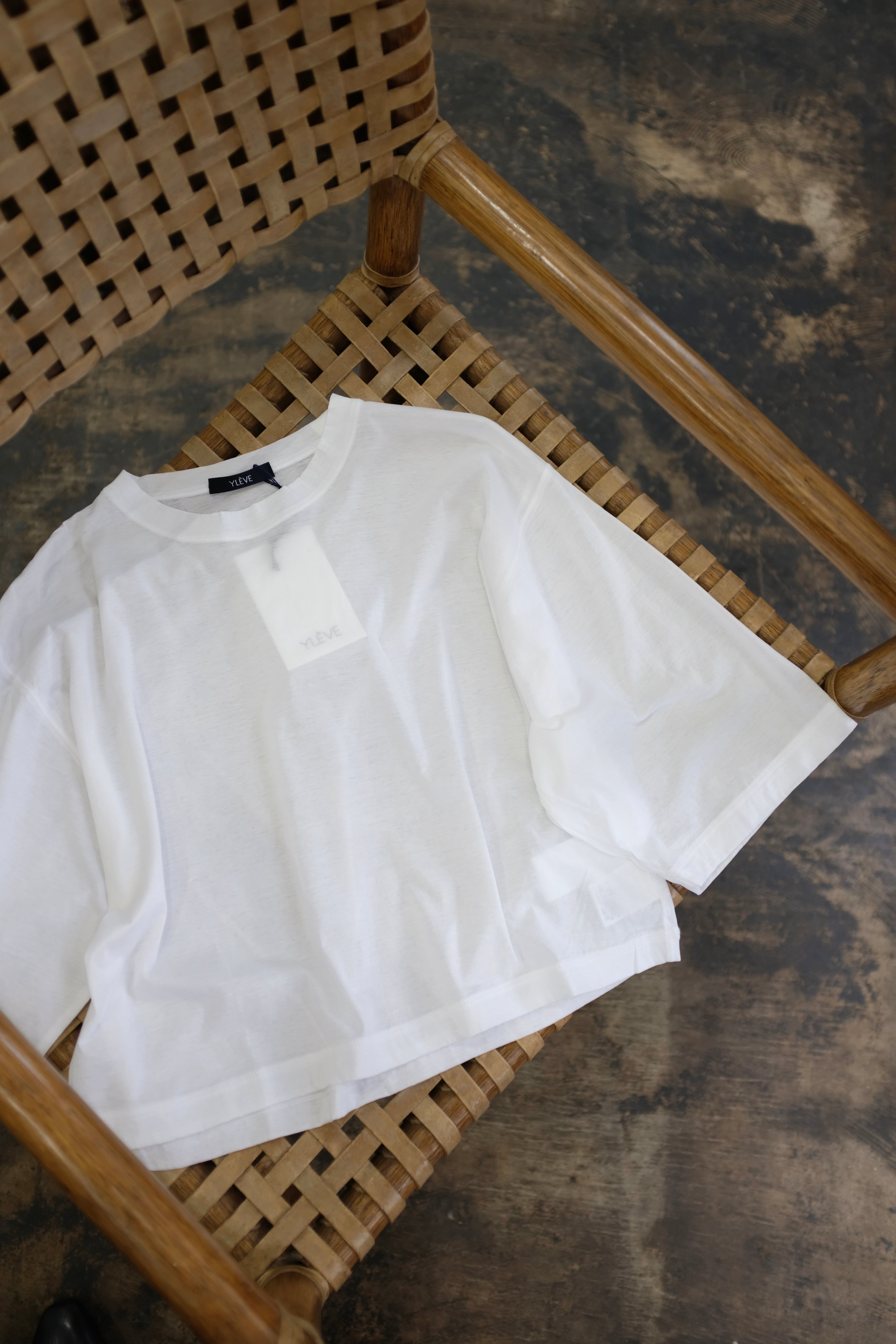 YLÈVE] COTTON SHEER JERSEY SHORT SLEEVE / WHITE | YES-姫路の美容院