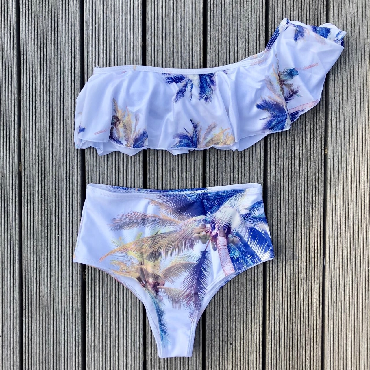 Bikini♡ワンショルダーフリルビキニ パームツリー | GE store