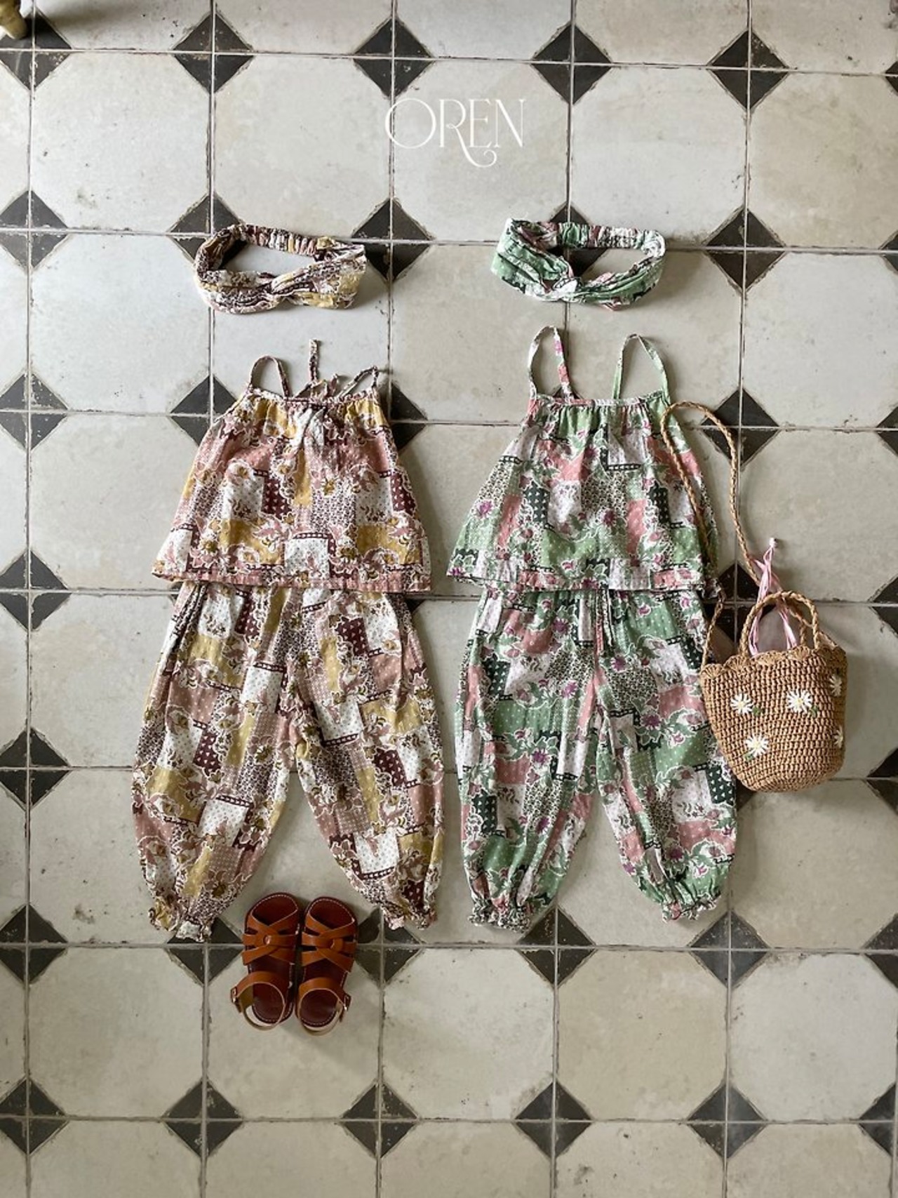 [Oren] Marbe strap Sleeveless Set-up / [오렌] 마르베끈나시상하세트
