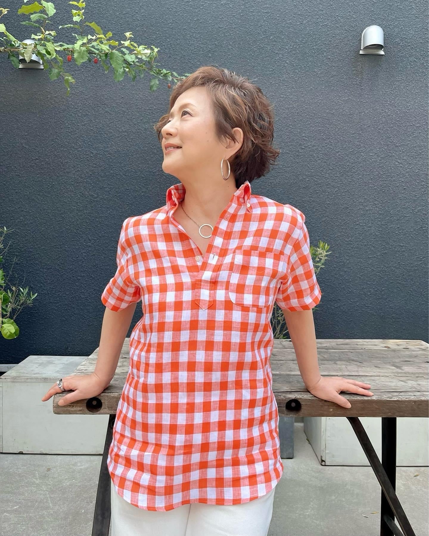 CANCLINI RE-MAKE POLO半袖 Linen check シャツ | 7WONDERS KAMAKURA