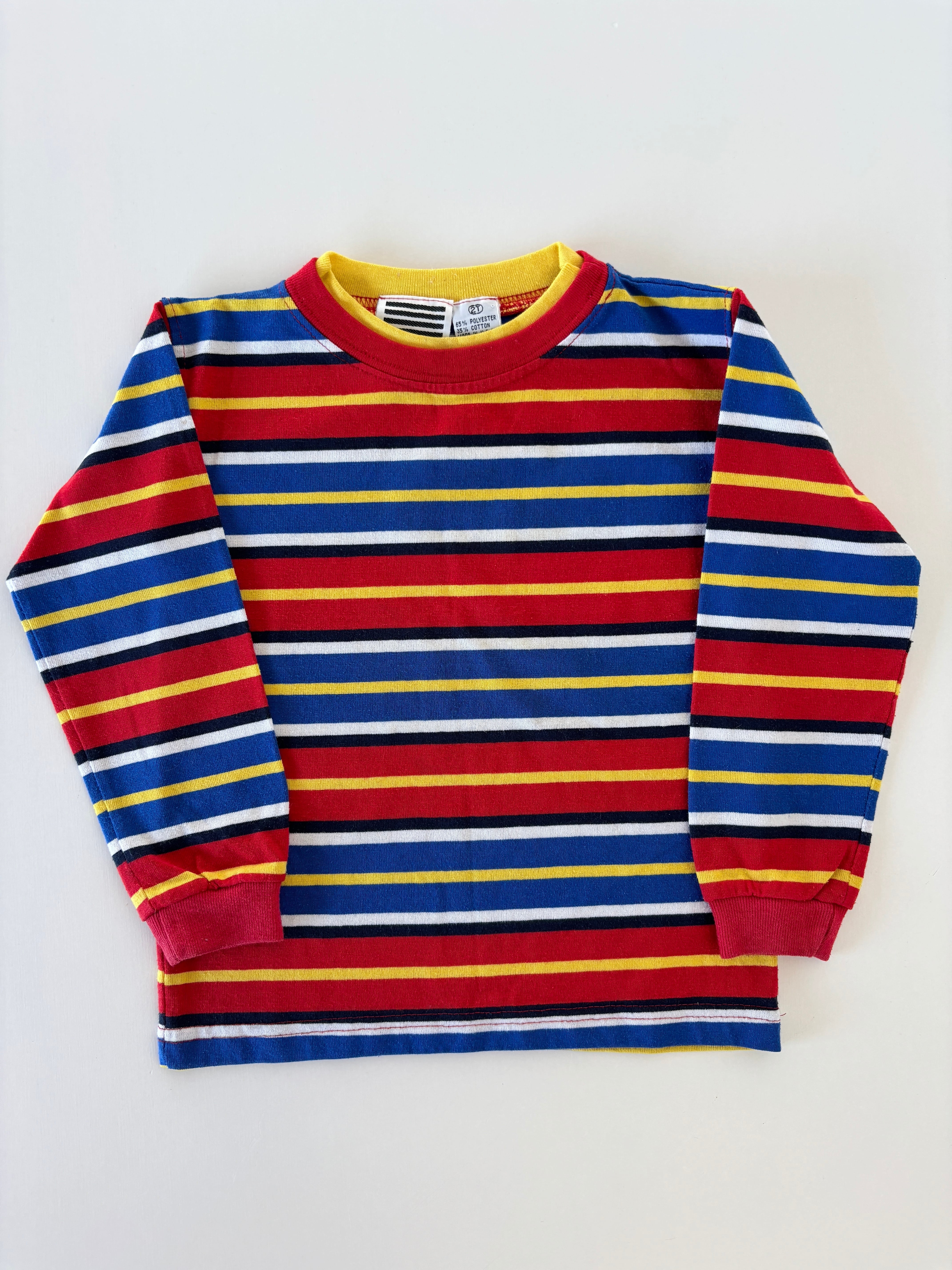 【2T・vintage】USA製 カラフルボーダーtee